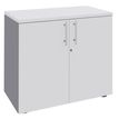 3253310174542-Armoire basse IDRA/DUAL - H72 x L80 x P47 - 2 portes - Corps alu - Dessus et portes Blanc p-P_79377115_1-0