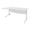 Bureau droit IDRA - Vague à gauche - L160 cm - Pieds blancs - plateau Blanc